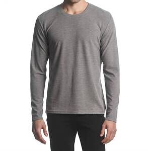 NEW POSTMARC stretch knit long sleeve crew pullover in fawn